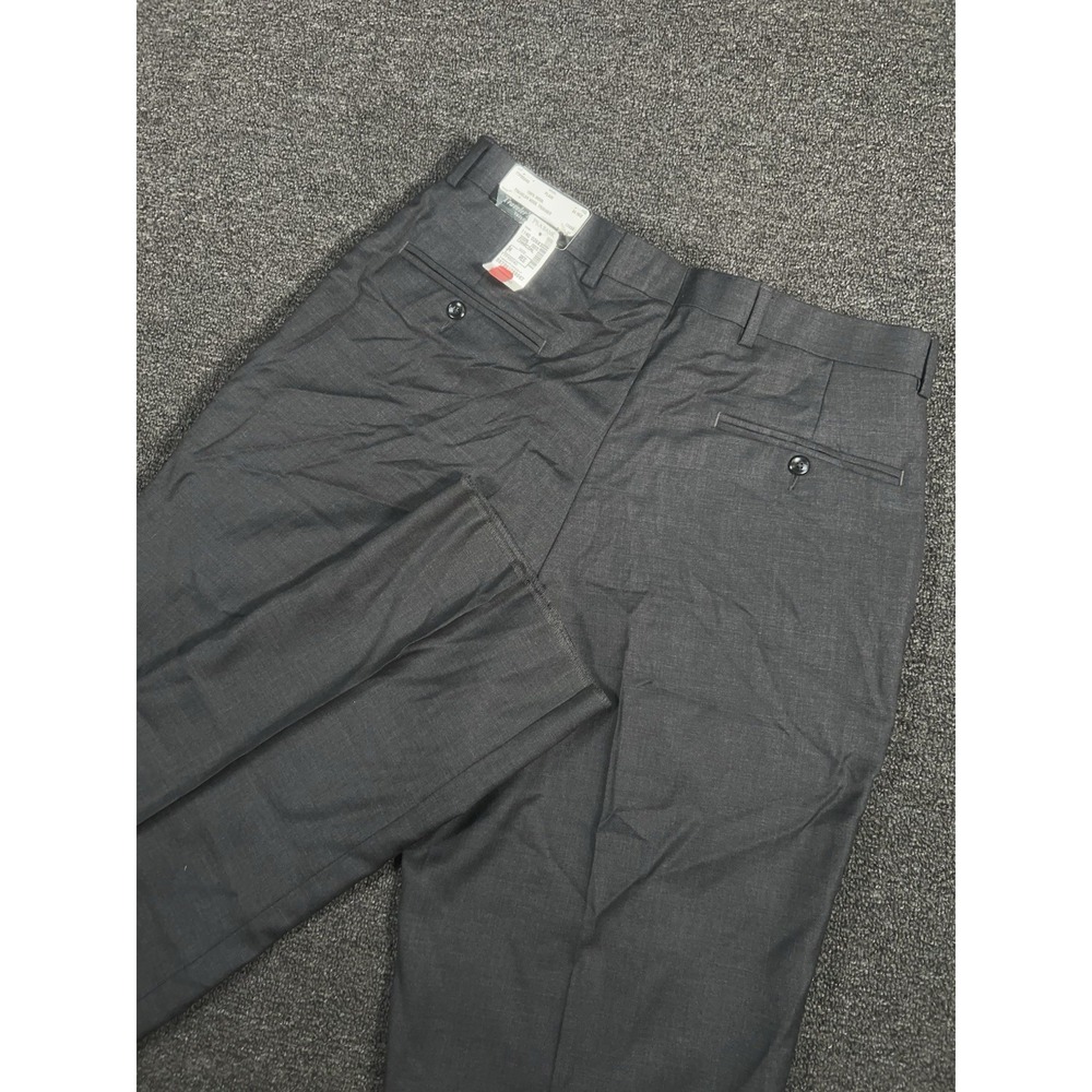 New Jos A Bank Dress Pants Mens 34x37 Gray Wool Travelers Collection Tailored